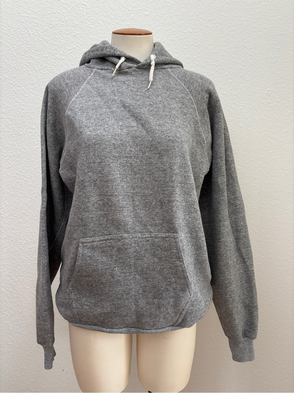 Vintage Discus Athletic Heavyweight Grey Hoodie Raglan Sleeve Made in USA Size L